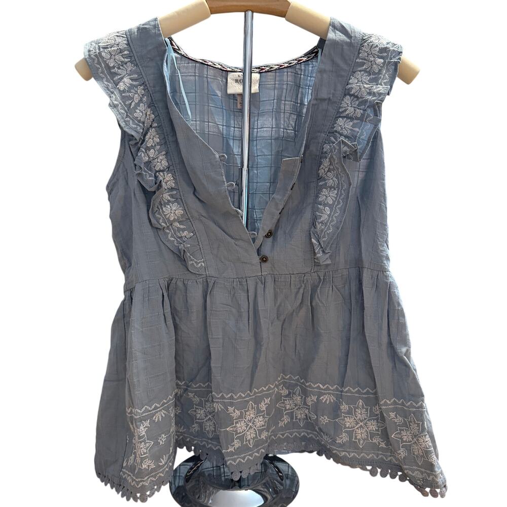 Knox Rose Women's Light Blue Flutter Sleeveless V-Neck Blouse - Size XS - NWT